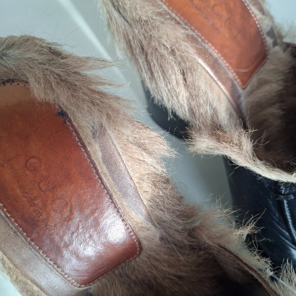 GUCCI Princetown Fur Horsebit Mule Heels Clogs - Picture 8 of 13